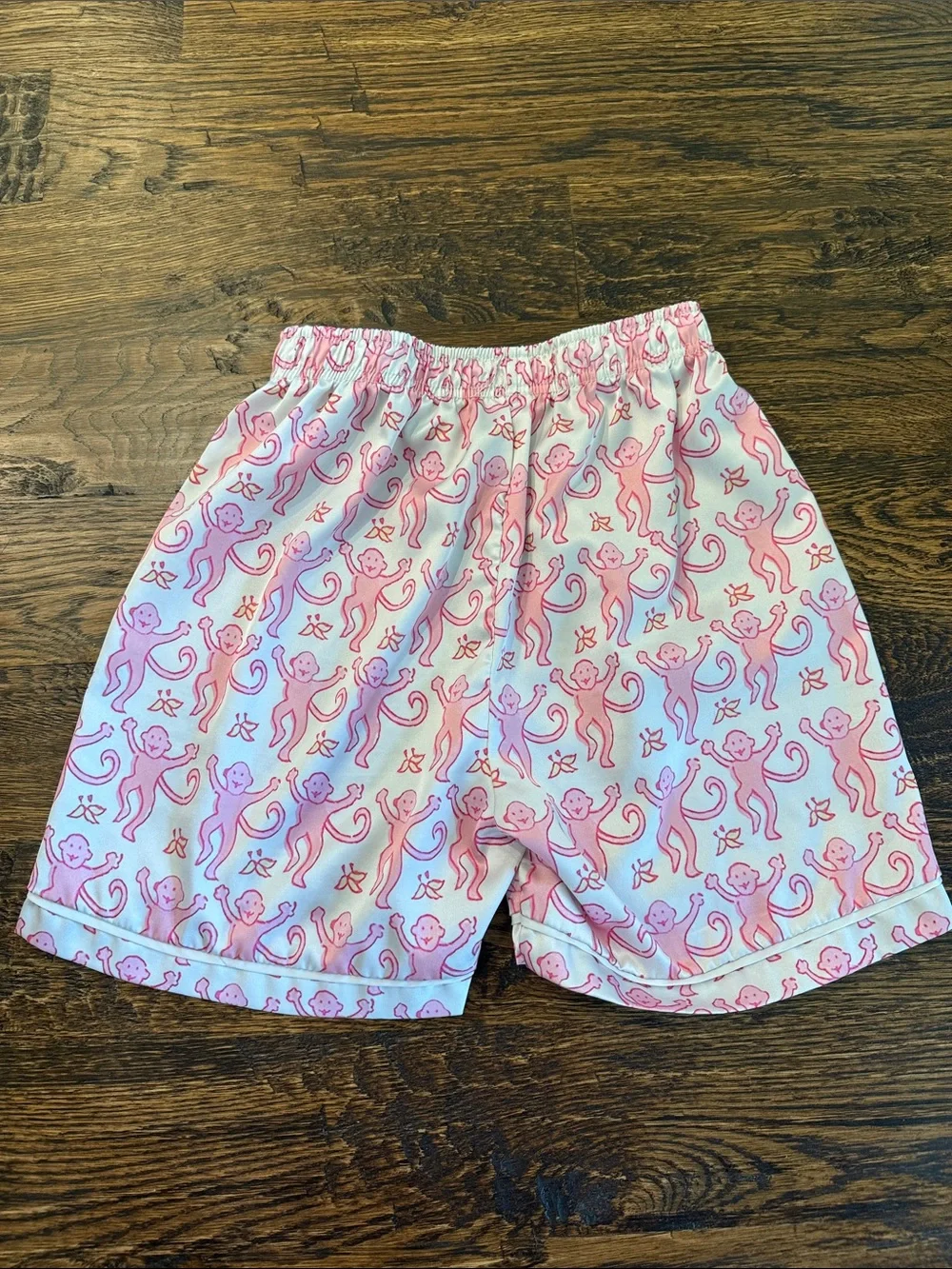 Kids Pink Monkey Print Short Pajama Set